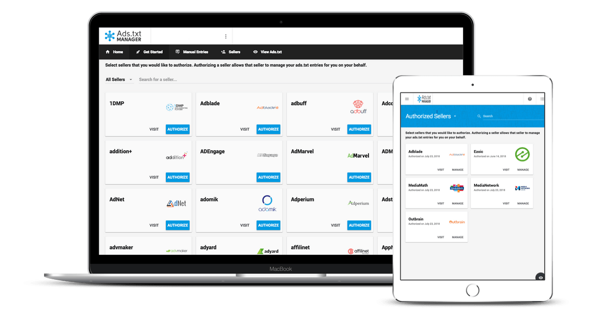 Ads.txt Manager interface